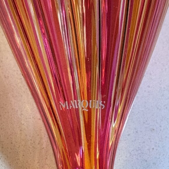 MARQUIS WATERFORD Crystal Ornament Venetian Arancia Spire 2003 Pink Orange 7” - Picture 7 of 8